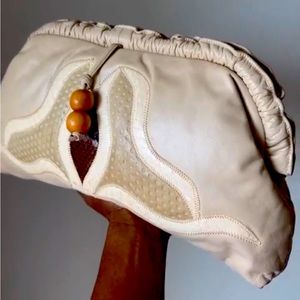 Large leather Vintage clutch